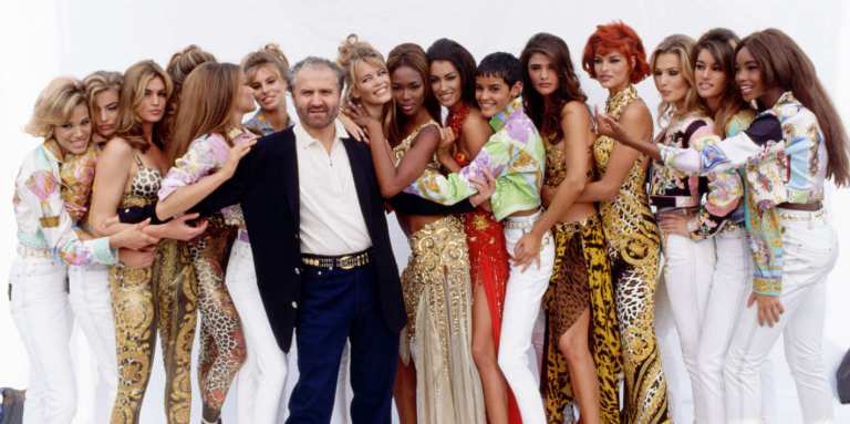 Versace Gianni Versace con le sue top-model