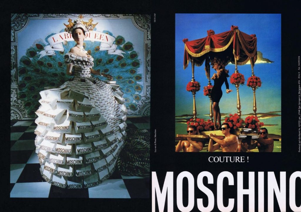 Moschino campagna pubblicitaria autunno/inverno 1988
