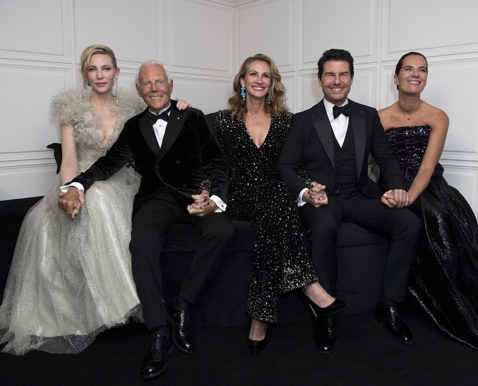 Giorgio Armani con Julia Roberts, Blanchett, Tom Cruise