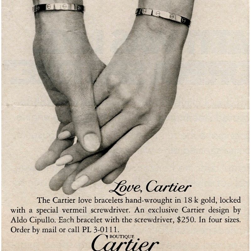 Pubblicità Love Cartier 1970