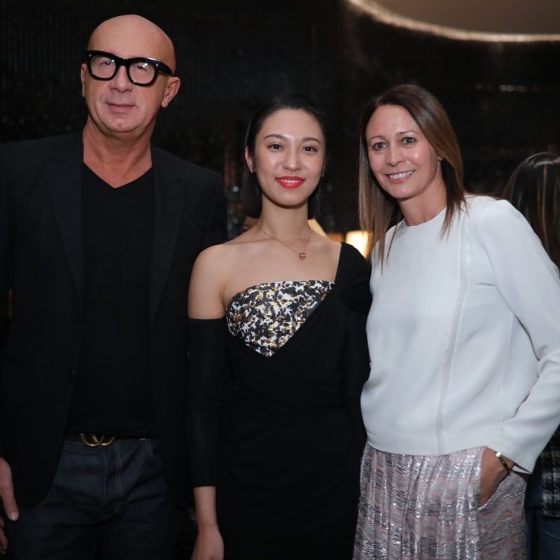 Anny Fan, Marco Bizzarri and Caroline Rush at the British Fashion Awards